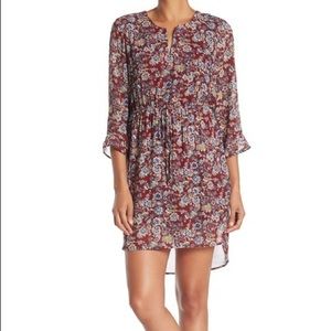 Daniel Rainn Floral Pinched 3/4 Sleeve Dress
